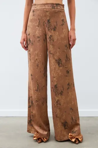 Bright Patterned Slouchy Pants - BROWN-BROWN - 6