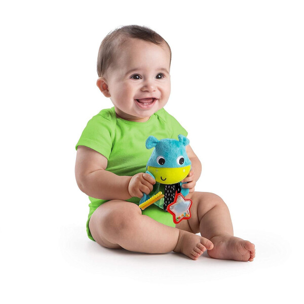 Bright Starts Adorable Rattle & Teether - Hippo - 6