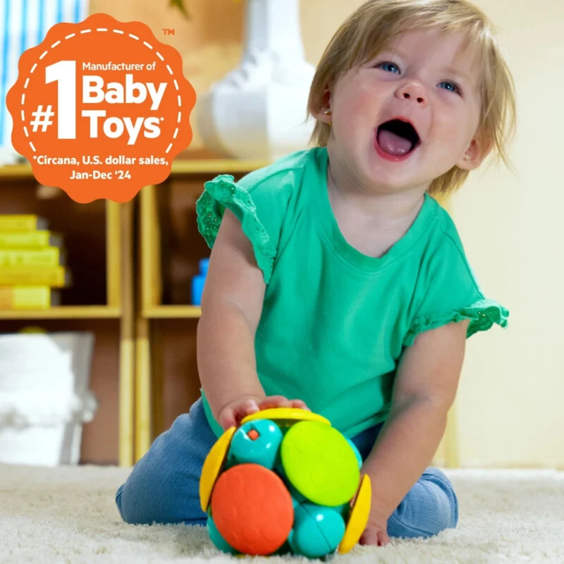 Bright Starts Wobble Bobble Crawl & Chase Baby Activity Ball Toy, Unisex, Ages 3 Months + - BRIGHT STARTS