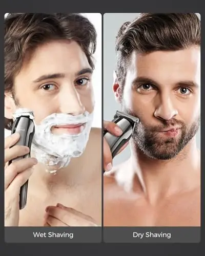 Brightup Beard Trimmer for Men - Electric Razor & Shaver, Cordless Hair Clippers Trimmers Set, IPX7 Waterproof Mens Grooming Kit for Shaving Face, Mustache, Body, Ear, Nose Hair Trimmer, Gifts for Men - 4