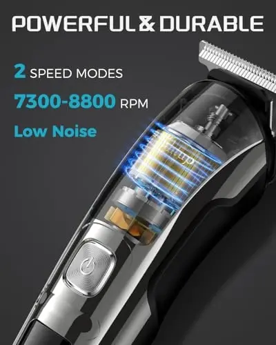 Brightup Beard Trimmer for Men - Electric Razor & Shaver, Cordless Hair Clippers Trimmers Set, IPX7 Waterproof Mens Grooming Kit for Shaving Face, Mustache, Body, Ear, Nose Hair Trimmer, Gifts for Men - 2