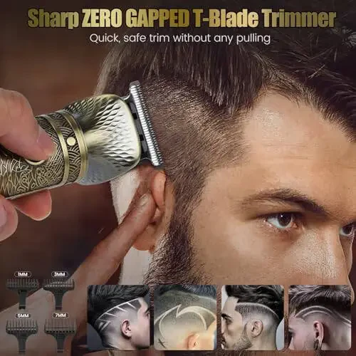 Brightup Beard Trimmer for Men, Electric Razor Shavers for Men, Professional Zero Gapped T-Blade Trimmer, Cordless Hair Clipper, 7 in 1 Grooming Kit for Face Mustache Body Nose Trimmer, Gift for Men - 2