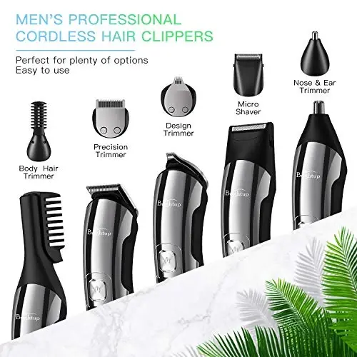 Brightup Beard Trimmer for Men with Travel Case- Electric Razor & Shaver, Cordless Hair Clippers Trimmers Set, IPX7 Waterproof Mens Grooming Kit for Face, Mustache, Body, Ear, Nose Hair Trimmer - 5