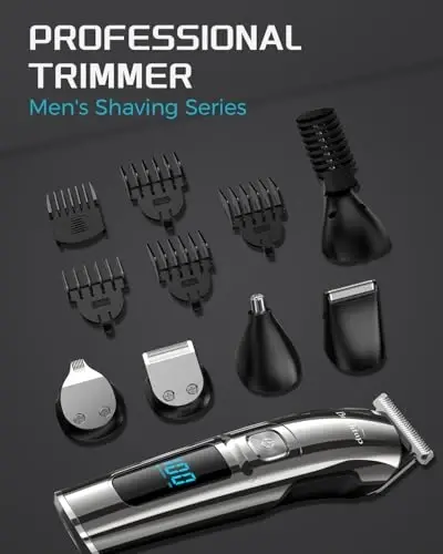 Brightup Beard Trimmer for Men - Electric Razor & Shaver, Cordless Hair Clippers Trimmers Set, IPX7 Waterproof Mens Grooming Kit for Shaving Face, Mustache, Body, Ear, Nose Hair Trimmer, Gifts for Men - 5