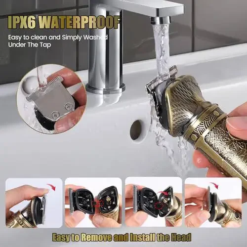 Бригхап Триммер для Бороды для Мужчин, Электрическая Бритва для Мужчин, Профессиональный Т-образный Триммер с Нулевым Зазором, Беспроводная Машинка для Стрижки, 7 в 1 Набор для Ухода за Лицом, Усами, Телом, Носом, Подарок для Мужчин - 5