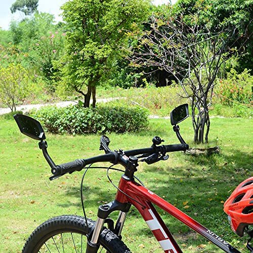 BriskMore Bar End Bike Mirrors, High–Definition Convex Glass Lens for E-Bike Handlebars, Scratch Resistant, Safe Rearview Bicycle Mirror - 5