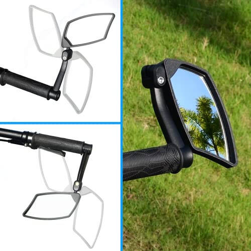 BriskMore Bar End Bike Mirrors 1 PAIR, High–Definition Convex Scratch Resistant Glass Lens E-Bike Mirror,Safe Rearview Mountain Bike Mirror for Left and Right Side BT-018 - 4
