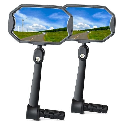 BriskMore Bar End Bike Mirrors, High–Definition Convex Glass Lens for E-Bike Handlebars, Scratch Resistant, Safe Rearview 1 Pair Bicycle Mirror(Right And Left Side) - BRISKMORE
