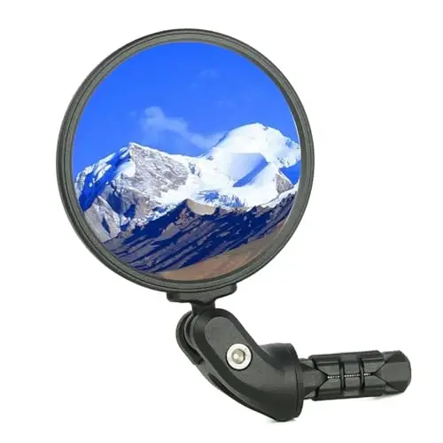 BriskMore Bike Mirrors,Bike Bar End Mirror, HD Glass Convex Lens Bicycle Rearview Mirror, Safe Cycling Rearview Mirror, Easy to Install - 1