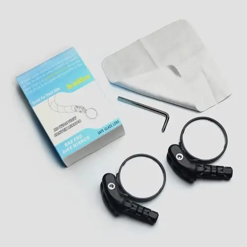 BriskMore Bisiklet Aynaları, Bisiklet Gidon Ucu Aynası, HD Cam Dışbükey Lens Bisiklet Dikiz Aynası, Güvenli Bisiklet Dikiz Aynası, Kurulumu Kolay - 6