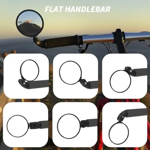 BriskMore Bisiklet Aynaları, Bisiklet Gidon Ucu Aynası, HD Cam Dışbükey Lensli Bisiklet Dikiz Aynası, Güvenli Bisiklet Dikiz Aynası, Kurulumu Kolay - 5