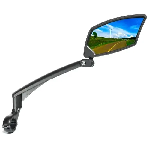 BriskMore Gidon Bisiklet Aynası, Çizilmeye Dayanıklı Cam Lens, Ayarlanabilir ve Döndürülebilir Güvenli Dikiz Bisiklet Aynası 