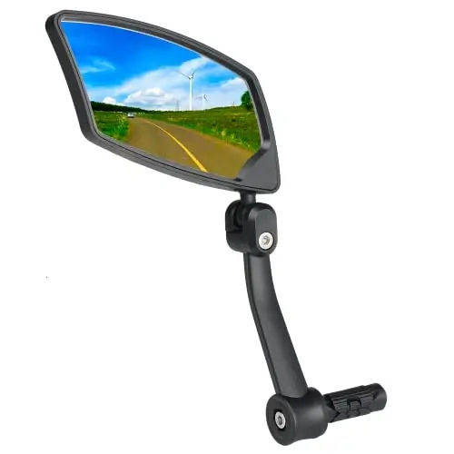 BriskMore Handlebar Bike Mirror - HD Blast-Resistant, Adjustable Rotatable Rearview Mirror for Left Side Bicycle 
