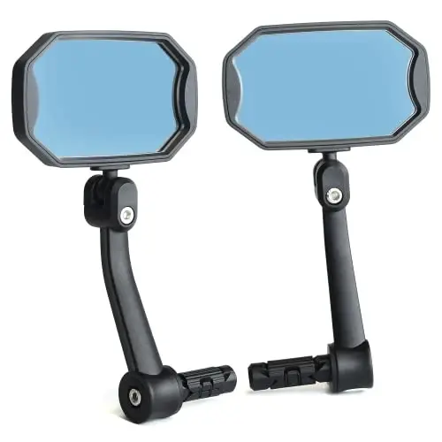 BriskMore Bar End Bike Mirrors, High–Definition Convex Glass Lens for E-Bike Handlebars, Scratch Resistant, Safe Rearview 1 Pair Bicycle Mirror(Right And Left Side) - 1