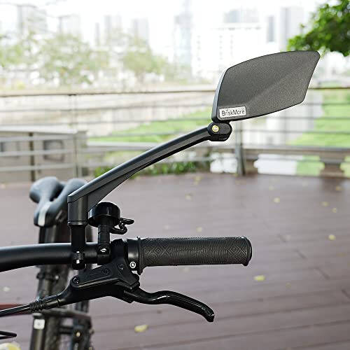 BriskMore Handlebar Bike Mirror, Scratch Resistant Glass Lens, Adjustable and Rotatable Safe Rearview Bicycle Mirror - 5