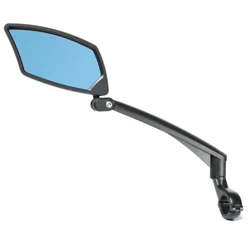 BriskMore Handlebar Bike Mirror, Scratch Resistant Glass Lens, Ajustable and Rotatable Safe Rearview Bicycle Mirror 