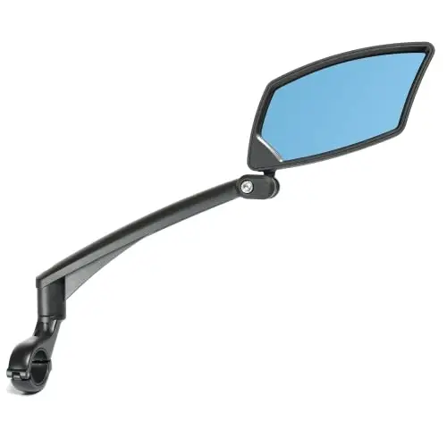 BriskMore Handlebar Bike Mirror, Scratch Resistant Glass Lens, Ajustable and Rotatable Safe Rearview Bicycle Mirror - 1