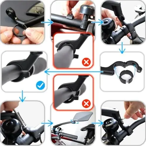 BriskMore Handlebar Bike Mirror, Scratch Resistant Glass Lens, Ajustable and Rotatable Safe Rearview Bicycle Mirror - 6