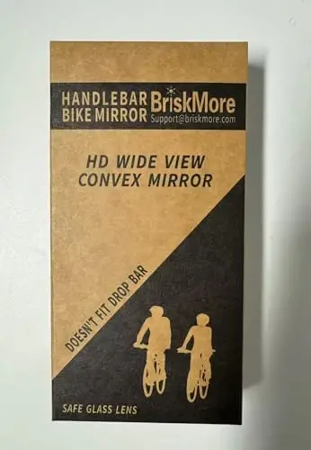BriskMore Handlebar Bike Mirror, Tirnalishga chidamli shisha linzalari, sozlanishi va aylanadigan xavfsiz orqa ko'rinishli velosiped oynasi - 7