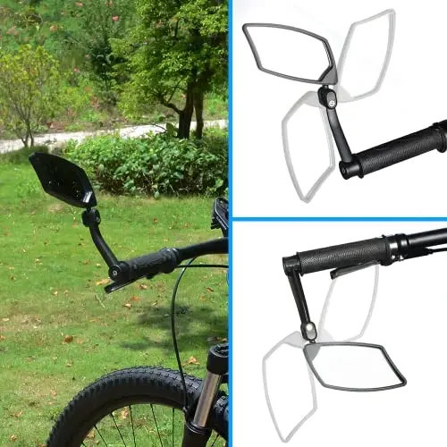 BriskMore Handlebar Velosiped oynasi - HD portlashga chidamli, sozlanishi mumkin bo'lgan orqa ko'rinish oynasi chap tomon uchun - 5