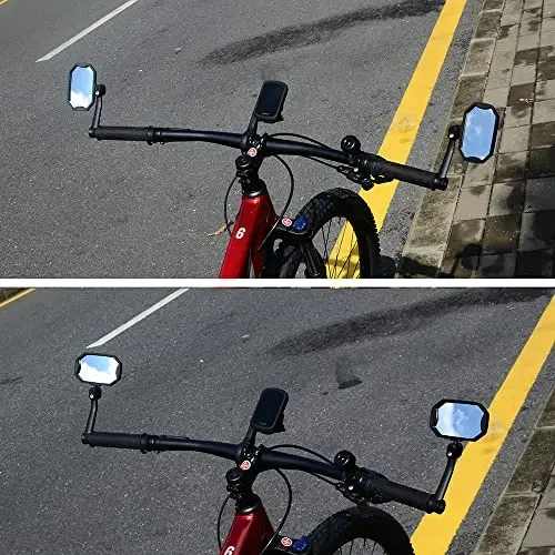 BriskMore rulga o'rnatilgan velosiped oynalari, Elektr velosiped rul qoplamalari uchun yuqori aniqlikdagi konveks oyna linzalari, tirnalishga chidamli, xavfsiz orqa ko'rinish 1 juft velosiped oynasi BT-015 (o'ng va chap tomon) 