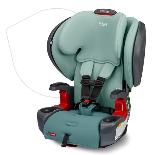 Britax Grow with You ClickTight Plus Harness-2-Booster Car Seat, 2-in-1 High Back Booster, SafeWash Cover, Green Ombre & One4Life ClickTight All-in-One Car Seat, Eclipse Black - 2