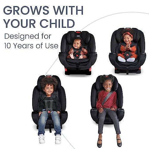 Britax One4Life Convertible Car Seat, 10 Years of Use from 5 to 120 Pounds & Grow with You ClickTight Harness-2-Booster Car Seat, 2-in-1 High Back Booster, Black Contour - 3