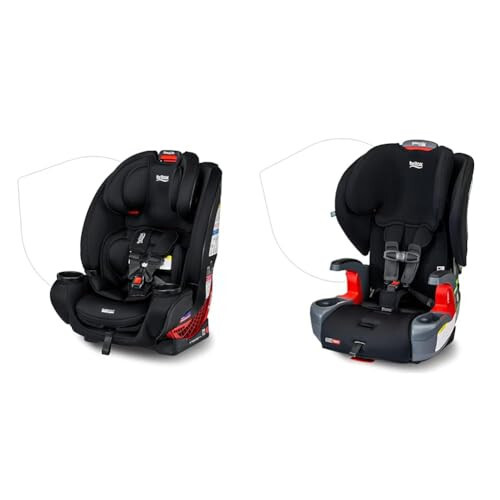 Britax One4Life o‘zgartiriladigan avtomobil o‘rindig‘i, 5 dan 120 funtgacha 10 yil foydalanish muddati & Siz bilan birga o‘sadigan ClickTight kamar-2-kuchaytirgichi avtomobil o‘rindig‘i, 2 ta 1 da yuqori orqa kuchaytirgich, qora kontur - 1