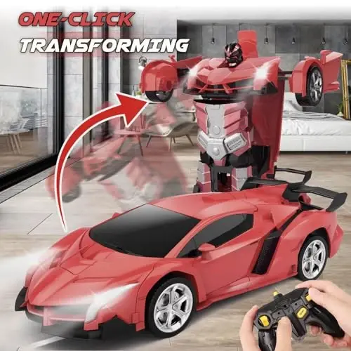 Britik Transform Remote Control Car Toy for Kids 4 5 6 7 8, Remote Control Car for Boys 4-7, Transform Cars for Boys 4-6, Toy Car 5 Year Old Boy, Toys for 3 4 5 6 7 8 9 10 11 12 Years Old Boy - 3