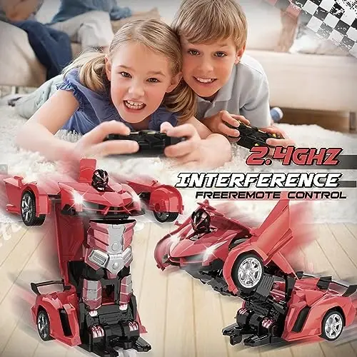 Britik Transform Remote Control Car Toy for Kids 4 5 6 7 8, Remote Control Car for Boys 4-7, Transform Cars for Boys 4-6, Toy Car 5 Year Old Boy, Toys for 3 4 5 6 7 8 9 10 11 12 Years Old Boy - 4