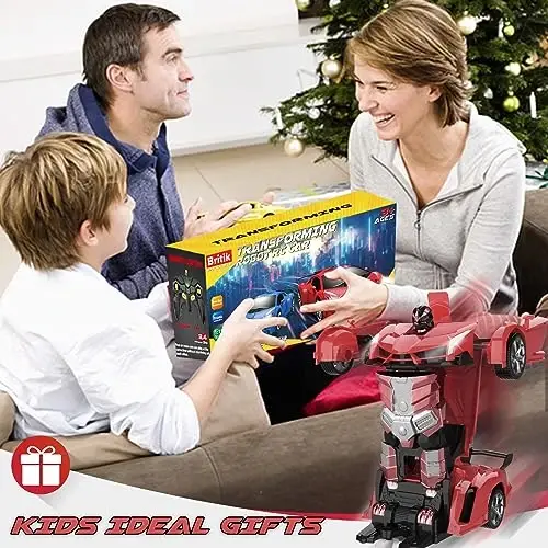 Britik Transform Remote Control Car Toy for Kids 4 5 6 7 8, Remote Control Car for Boys 4-7, Transform Cars for Boys 4-6, Toy Car 5 Year Old Boy, Toys for 3 4 5 6 7 8 9 10 11 12 Years Old Boy - 7