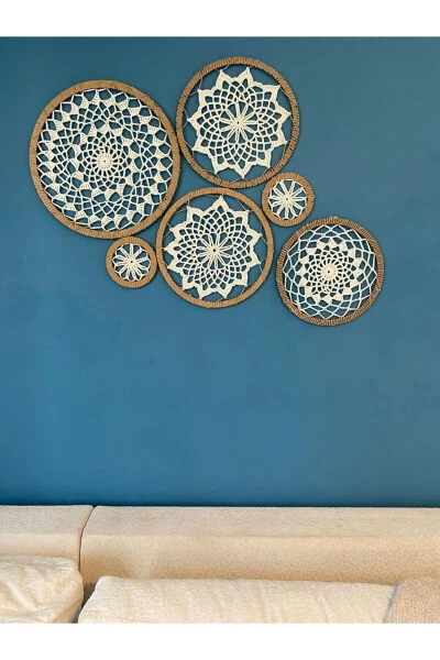 Britishome Богемный набор из 6 элементов для украшения стен - Ловушка для снов - Dream Catcher - GENEL MARKALAR (1)