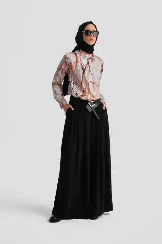 Брюки Armine с высокой талией и плиссировкой 24K2700, черные - 3