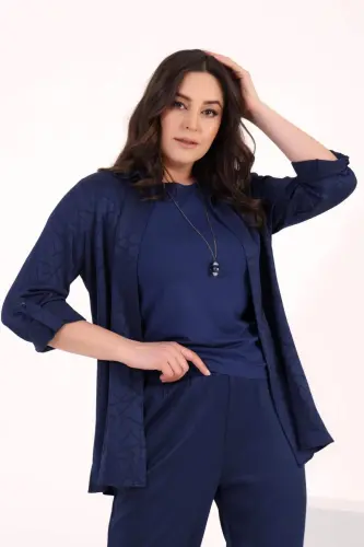 Брюки больших размеров Angelino цвета индиго с эластичной талией. - 5