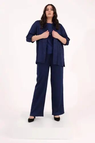 Брюки больших размеров Angelino Indigo на резинке на талии - 2