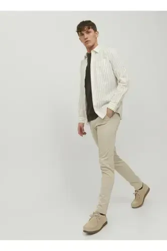 Брюки чино бежевого цвета Jack Jones Marco Model - 8