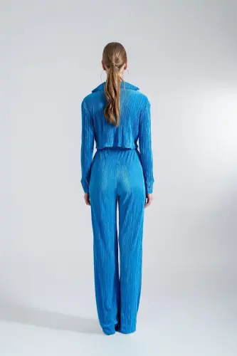 Брюки Comfy эластичные на резинке сине-синие - 4