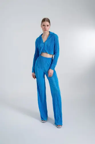 Брюки Comfy эластичные на резинке сине-синие - 6