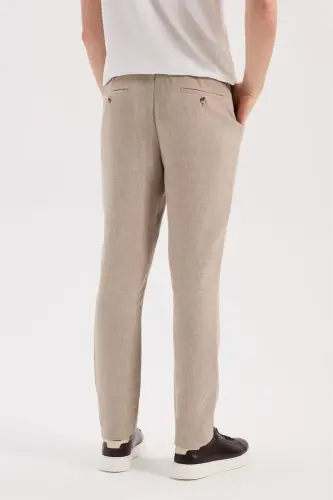 Брюки джоггеры Comfort Fit с эластичным поясом кремового цвета - 4