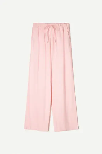 Брюки из льняной смеси с эластичным поясом. - BERSHKA (1)