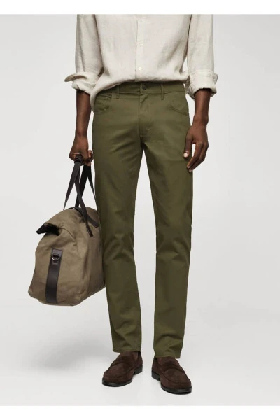 Брюки из сержи с облегающим покроем в стиле деним - MANGO MAN