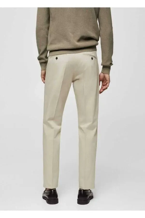 Брюки из хлопка прямого кроя - 4