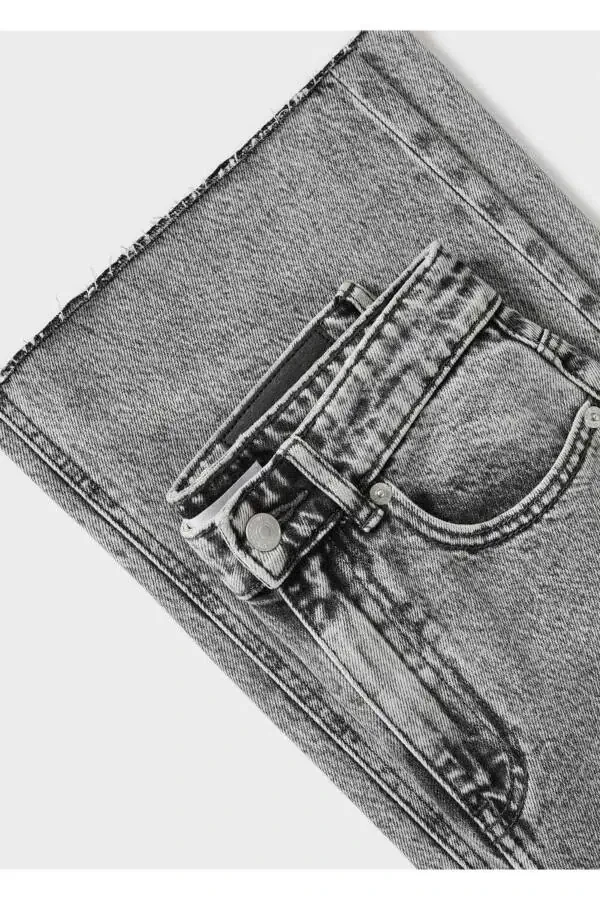 Брюки-кюлоты джинсовые с бесшовными манжетами - 8