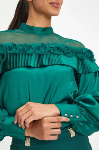 Брюки Классические Высокой Талии Нефтяные 39808 - 3