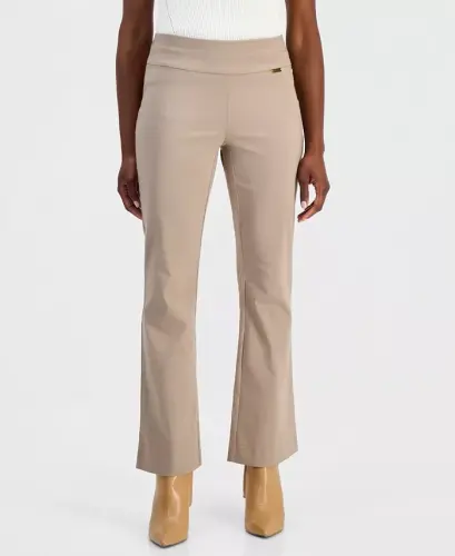 Брюки клеш Petite Mid-Rise Bootcut, модели Petite и Petite Short, созданы для Modazone — элегантный серо-коричневый - 2