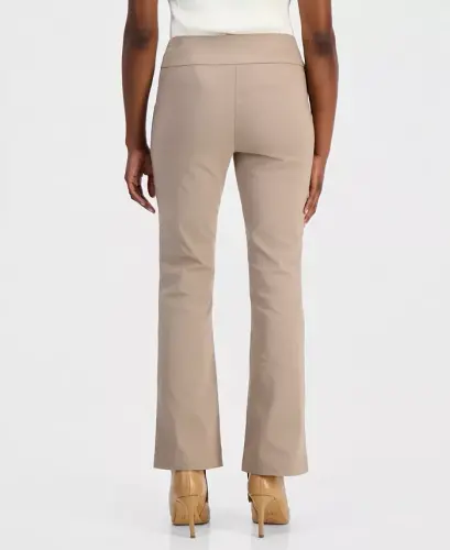 Брюки клеш Petite Mid-Rise Bootcut, модели Petite и Petite Short, созданы для Modazone — элегантный серо-коричневый - 3