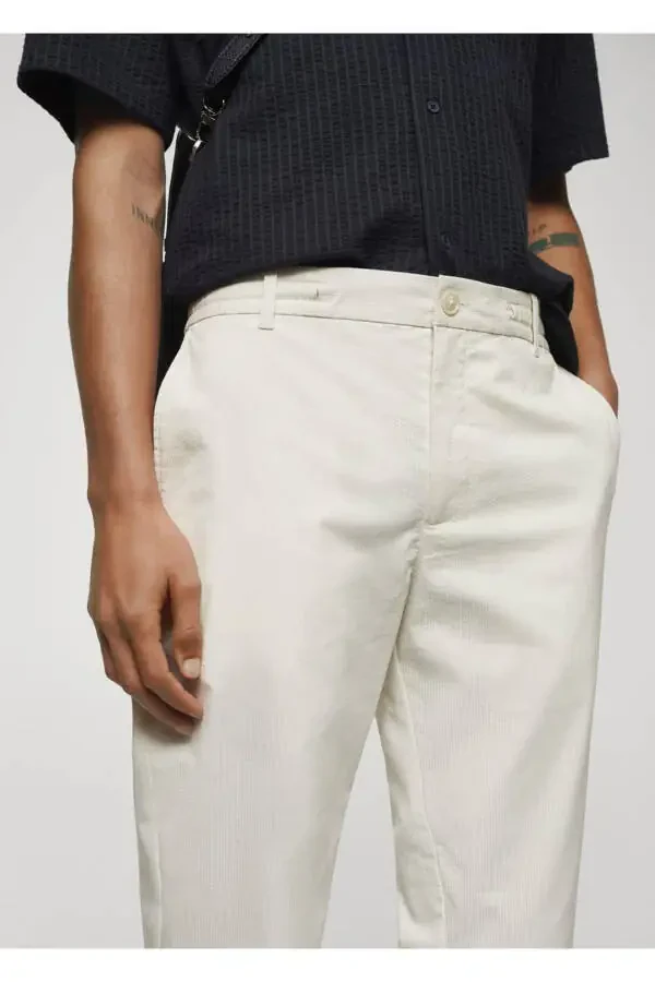 Брюки на завязках из вафельного хлопка - 8