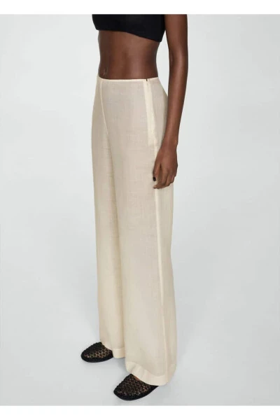 Брюки прямого кроя из 100% льна - 1