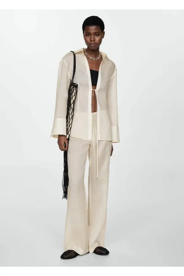 Брюки прямого кроя из 100% льна - 2