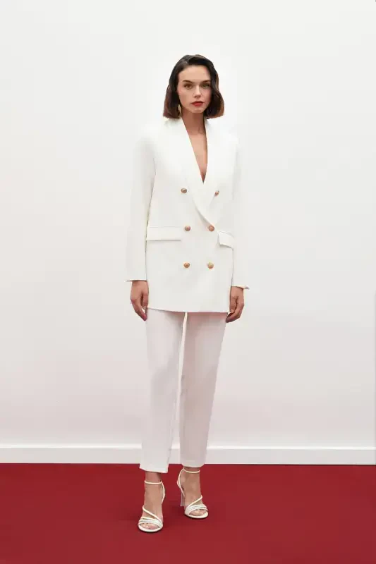 Брюки с корсетной деталью - ЭКРУ - SATEEN